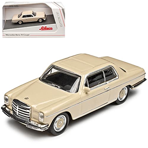 Mercedes-B 200/8 Strich Acht Coupe Beige W114 W115 1967-1976 H0 1/87 Schuco Modell Auto mit individiuellem Wunschkennzeichen von Schuco Mercedes-Benz