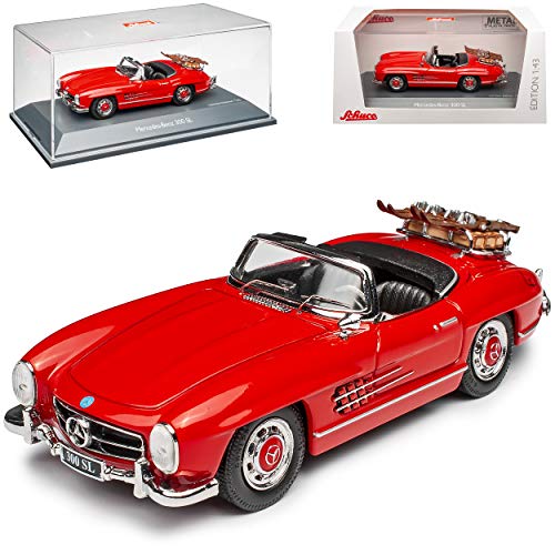 Mercedes-B 300SL Cabrio Roadster Rot mit Ski W198 1954-1963 1/43 Schuco Modell Auto Modell Auto von Schuco Mercedes-Benz