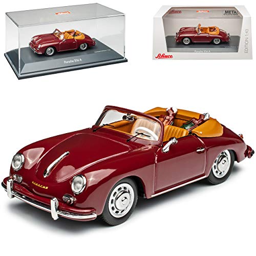 Porsche 356A Cabrio Rot Braun mit Golftaschen 1955-1959 limitiert 750 Stück 1/43 Schuco Modell Auto mit individiuellem Wunschkennzeichen von Schuco Porsche