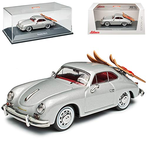 Porsche 356A Coupe Silber mit Skier 1955-1959 limitiert 750 Stück 1/43 Schuco Modell Auto mit individiuellem Wunschkennzeichen von Schuco Porsche