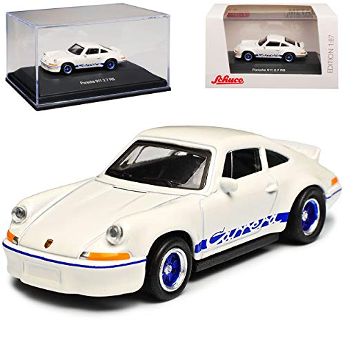 Porsche 911 2.7 RS Urmodell 2.7 Weiss mit Blau 1963-1973 H0 1/87 Schuco Modell Auto mit individiuellem Wunschkennzeichen von Schuco Porsche