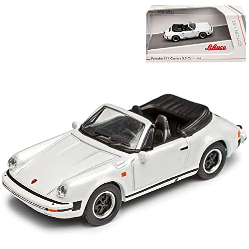 Porsche 911 3.2 G-Modell Weiss Cabrio 1973-1989 H0 1/87 Schuco Modell Auto mit individiuellem Wunschkennzeichen von Schuco Porsche