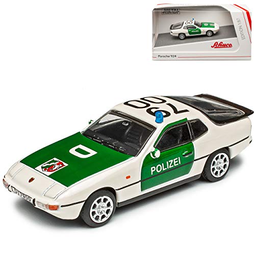 Porsche 924 Coupe Weiss Grün Polizei 1976-1988 H0 1/87 Schuco Modell Auto mit individiuellem Wunschkennzeichen von Schuco Porsche