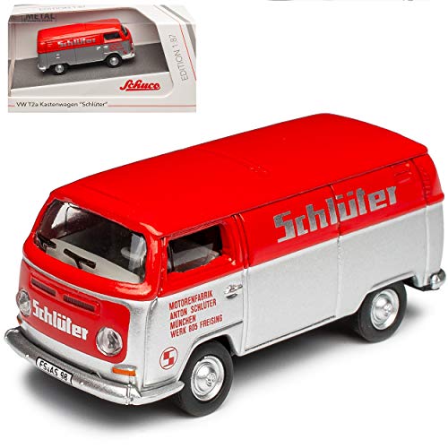 Volkwagen T2 Silber Rot Schlüter Transporter 1967-1979 H0 1/87 Schuco Modell Auto von Schuco VW