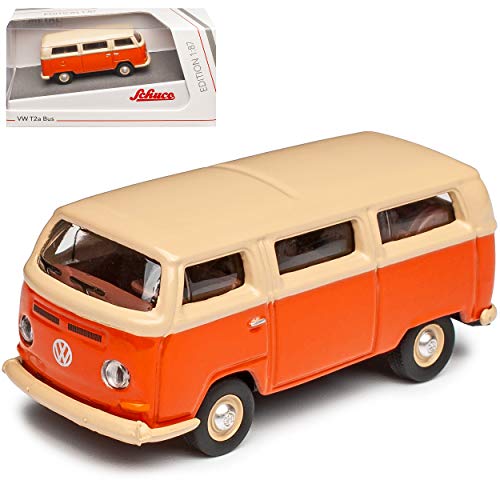 Volkwagen T2 a Bus Orange Beige 1967-1979 H0 1/87 Schuco Modell Auto mit individiuellem Wunschkennzeichen von Schuco VW