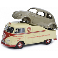 SCHUCO 450016300 1:18 VW T1a "Midlands Centre" mit Brezelkäfer Karosserie von Schuco