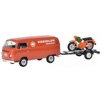 SCHUCO 450334000 1:43 VW T2a "Kreidler-Service" Kastenwagen mit Motorradanhänger und Kreidler Florett von Schuco