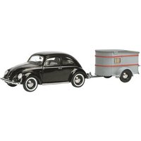 SCHUCO 450389100 1:43 VW Brezelkäfer mit Anhänger von Schuco