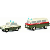 SCHUCO 450534800 1:90 Piccolo Trabant und Barkas Bus Volkspolizei, Limited Edition von Schuco