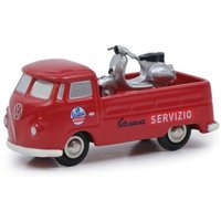 SCHUCO 450563600 1:90 Piccolo VW T1 Pritsche "VESPA SERVICE" rot von Schuco