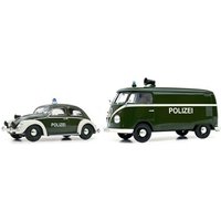 SCHUCO 450774400 1:32 2er Set Polizei, VW Käfer und VW T1 Kasten von Schuco