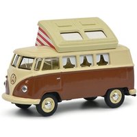 SCHUCO 452026600 1:64 VW T1 Camper mit offenem Klappdach, beige-braun von Schuco