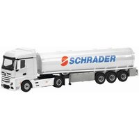 SCHUCO 452207000 1:87 Mercedes-Benz Actros mit Tanksattelauflieger UNITAS 2000 "Schrader" von Schuco