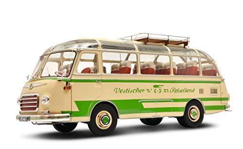 Schuco 450034800 Setra S6 Vestischer Reisedienst, Modellauto, Bus, Modell, Maßstab 1:18, Limited Edition 750, beige/grün von Schuco