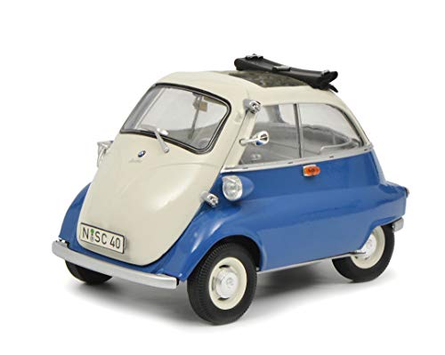 Schuco 450041100 BMW Isetta Exp, Modellauto, 1:18, blau-weiß von Schuco