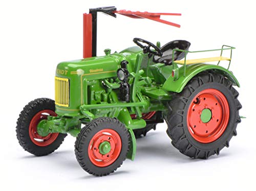 Schuco 450262900 Fendt F20G Dieselross, Traktor mit Mähbalken, Modellauto, 1:43, grün von Schuco