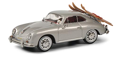 Schuco 450269000 Porsche 356A mit Wasserski, Modellauto, 1:43, Silber, Limitierte Auflage von Schuco