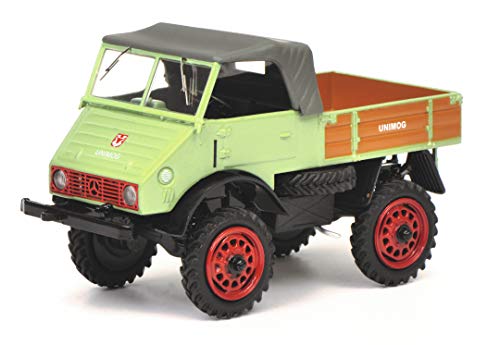 Schuco 450313200 Unimog 401, 1:43 450313200-Unimog, hellgrün, Modellauto, Modellfahrzeug, Mehrfarbig von Schuco