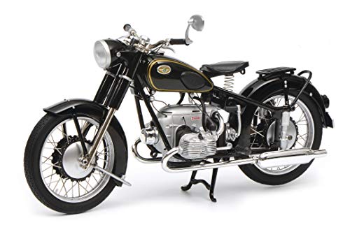 Schuco 450660300 Zündapp KS 601, Modellmotorrad, mit Einzelsitz und Ständer, 1:10, schwarz von Schuco