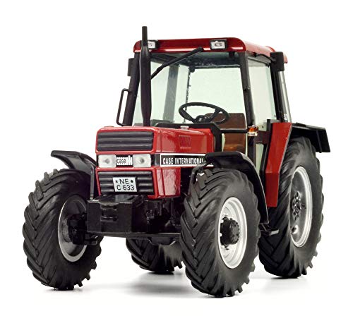Schuco 450779400 - Case International 633, Traktor mit Kabine, Modellauto, 1:32, rot, Modell auf Sockel befestigt von Schuco