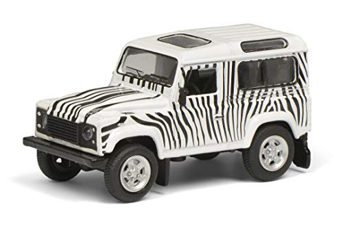 Schuco 452021800 Herz Land Rover Safari Defender, Modellauto, Maßstab 1:64, Zebra, schwarz, Weiss/opulenter Garten, Youth Large / 11-13 von Schuco