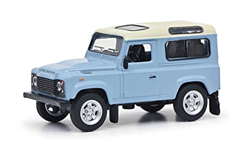 Schuco 452027500 Land Rover Defender, Modellauto, Maßstab 1:64, hellblau von Schuco