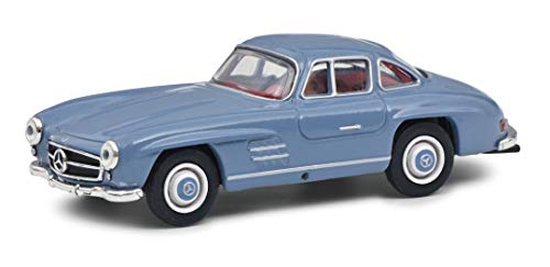 Schuco 452027600 Mercedes Benz 300 SL, Flügeltüren, Modellauto, Maßstab 1:64, blau von Schuco