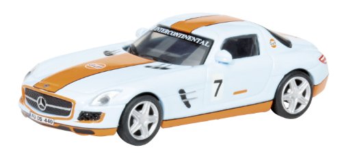 Schuco 452603800 - Mercedes Benz SLS AMG Gulf, Coupe, Die-Cast, Maßstab 1:87, blau/orange von Schuco