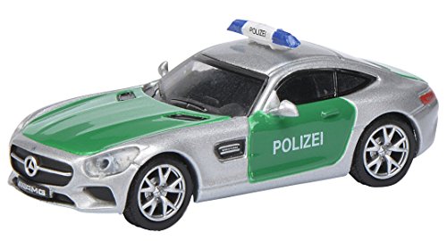 Schuco 452628400 Mercedes-Benz AMG GT S Polizei Spielzeug, Grün/Silber, One Size von Schuco