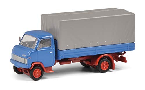 Schuco 452648900 Heart Hanomag F55, Modellauto, Maßstab 1:87, Design Plane, Blau, Grau, Rot von Schuco