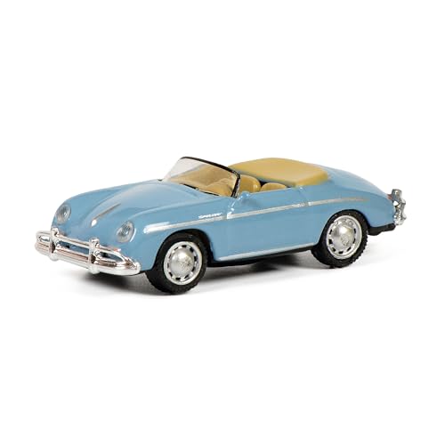 Schuco 452649800 Heart Porsche 356 A Speedster, Modellfahrzeug, Maßstab 1:87, blau mit beigem Interieur, Large von Schuco