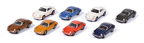 Schuco 452650200 Porsche 911, 8-er Set, bestehend aus 6x 911 S & 2x Carrera 2.7 RS, Ladegut, Modellauto, 1:87, mehrfarbig von Schuco