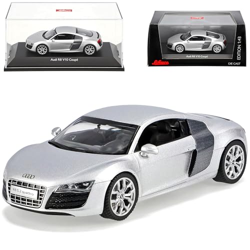 Schuco A-U-D-I R8 Coupe Silber Ab 2006 1/43 Modell Auto mit individiuellem Wunschkennzeichen von Schuco