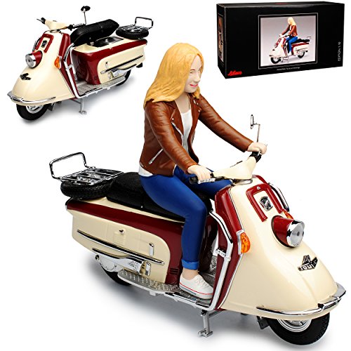 Schuco Heinkel Tourist 103 A 2 Roller Beige Rot mit Fahrerfigur 1/10 Modell Motorrad von Schuco