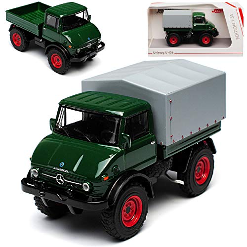 Schuco Mercedes-Benz Unimog Pritsche mit Aufbau U406 Grün 1977 LKW Truck 1/64 Modell Auto mit individiuellem Wunschkennzeichen von Schuco