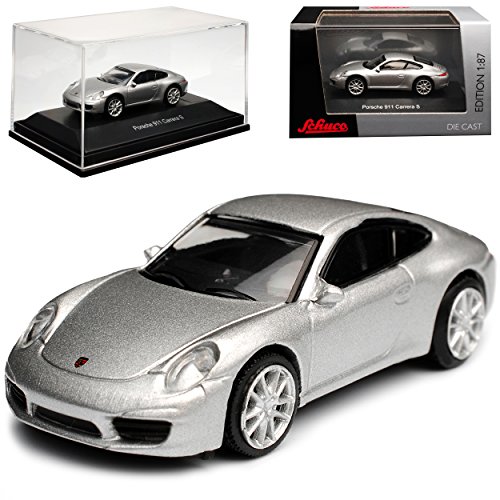 Schuco Porsche 911 991 Carrera S Coupe Silber Ab 2011 H0 1/87 Modell Auto mit individiuellem Wunschkennzeichen von Schuco