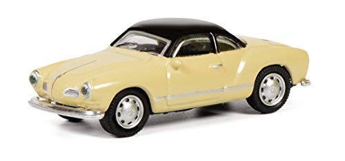 Schuco VW Karmann GHIA, Modellauto, Maßstab 1:87, beige/Schwarze Version, 452651100 von Schuco