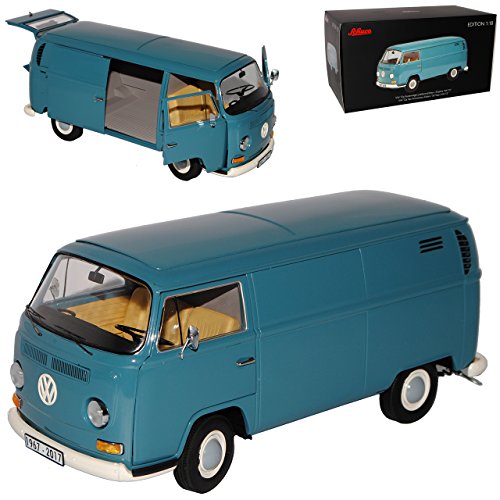 Schuco Volkwagen T2a 50 Jahre Jubiläumsedition Bus Kasten Transporter Blau 1967-1979 1/18 Modell Auto von Schuco