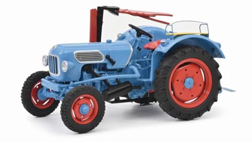 Schuco kompatibel mit Eicher Tiger EM 200 Traktor mit Mähwerk blau Modellauto 1:43 von Schuco