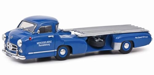 Schuco kompatibel mit Mercedes Renntransporter Blaues Wunder blau Modellauto 1:43 von Schuco