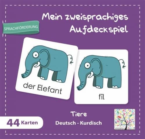 Mein zweisprachiges Aufdeckspiel, Tiere, Deutsch-Kurdisch (Kinderspiel) von Schulbuchverlag Anadolu