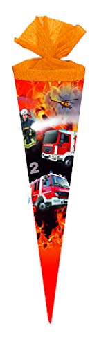 Schultüte / Zuckertüte / Länge: 35cm / rund / "Feuerwehr" von Schultüte