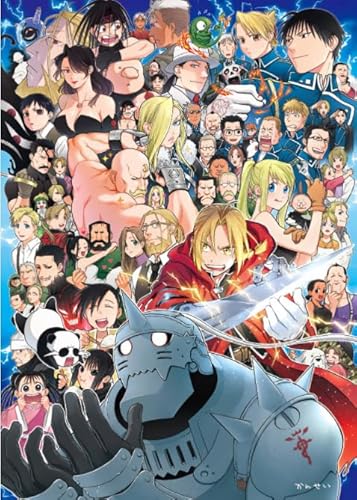 Puzzle 1000 Stück,Japanese Animes Fullmetal Alchemys Poster,Colourful Puzzles S,Lernspielzeug Für Kinder,Family Stress Reduction Puzzle Games, Erwachsene Challenge Game Pw136Wa von Schwagebo