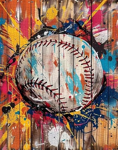 Puzzles 1000 Stück - Abstract Baseball Art Posters - Buntes - Lernspielzeug Für Kinder - Wand Kunst Dekoration - Erwachsene Puzzle Herausforderung Spiel Xs252Zp von Schwagebo