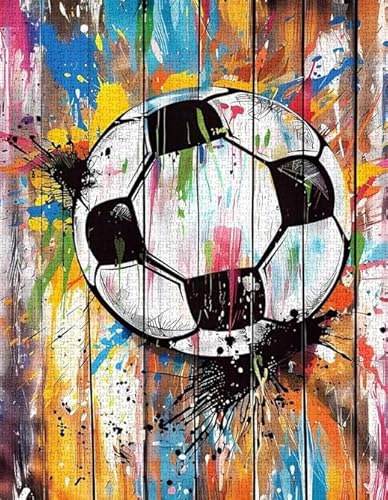 Puzzles 1000 Stück - Abstract Football Art Posters - Buntes - Lernspielzeug Für Kinder - Wand Kunst Dekoration - Erwachsene Puzzle Herausforderung Spiel Xs255Zp von Schwagebo