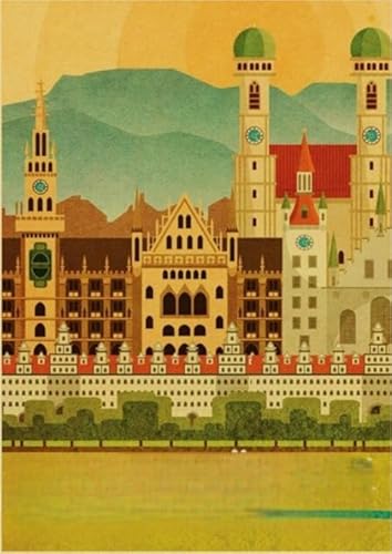 Schwagebo Holzpuzzle 1000 Teile Deutschland Vintage Reise Stadt Illustrationen Kunst Poster Für Erwachsene Dekompression Spielzeug Xy148Qw von Schwagebo