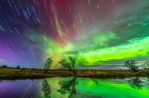 Schwagebo Jigsaw Puzzle 1000 Teile Aurora Landschaft Poster Holz Buntes Geschicklichkeitsspiel Für Die Ganze Familie Erwachsene Bq127Cz von Schwagebo