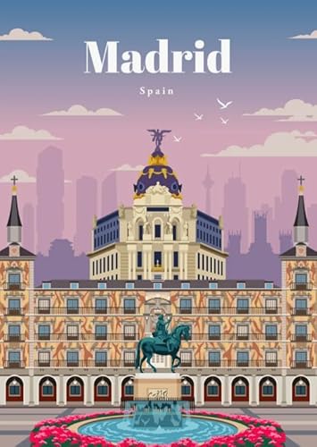 Schwagebo Jigsaw Puzzle 1000 Teile Madrid Reise Poster Holz Buntes Geschicklichkeitsspiel Für Die Ganze Familie Erwachsene Bq130Cz von Schwagebo