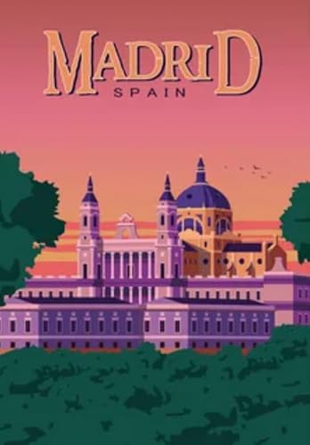 Schwagebo Jigsaw Puzzle 1000 Teile Madrid Reise Poster Holz Buntes Geschicklichkeitsspiel Für Die Ganze Familie Erwachsene Bq132Cz von Schwagebo