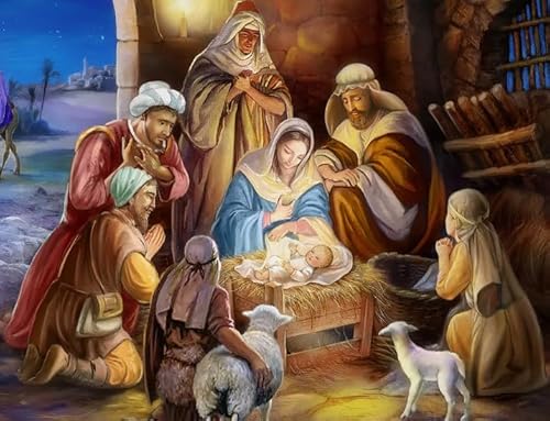 Schwagebo Jigsaw Puzzles 1000 Stück Assembling Bild Jesus' S Geburt Für Erwachsene Kinder Spiele Lernspielzeug Dz105Ci von Schwagebo